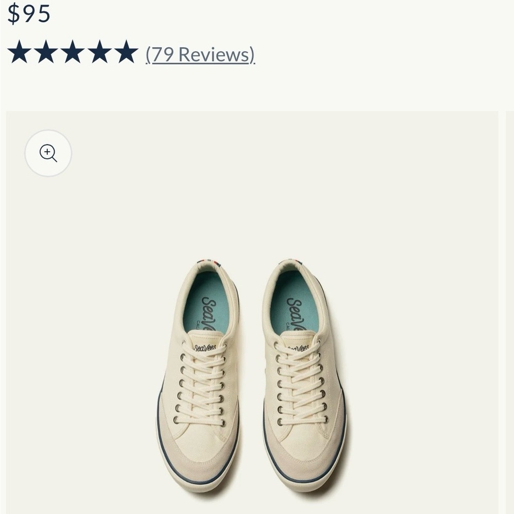 SeaVees Men's Off-White Canvas Sneakers - Picture 2 of 7